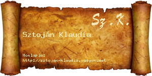 Sztoján Klaudia névjegykártya