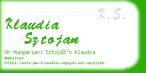 klaudia sztojan business card